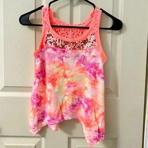 Justice Tie Dye Boho Tank Top Size 8